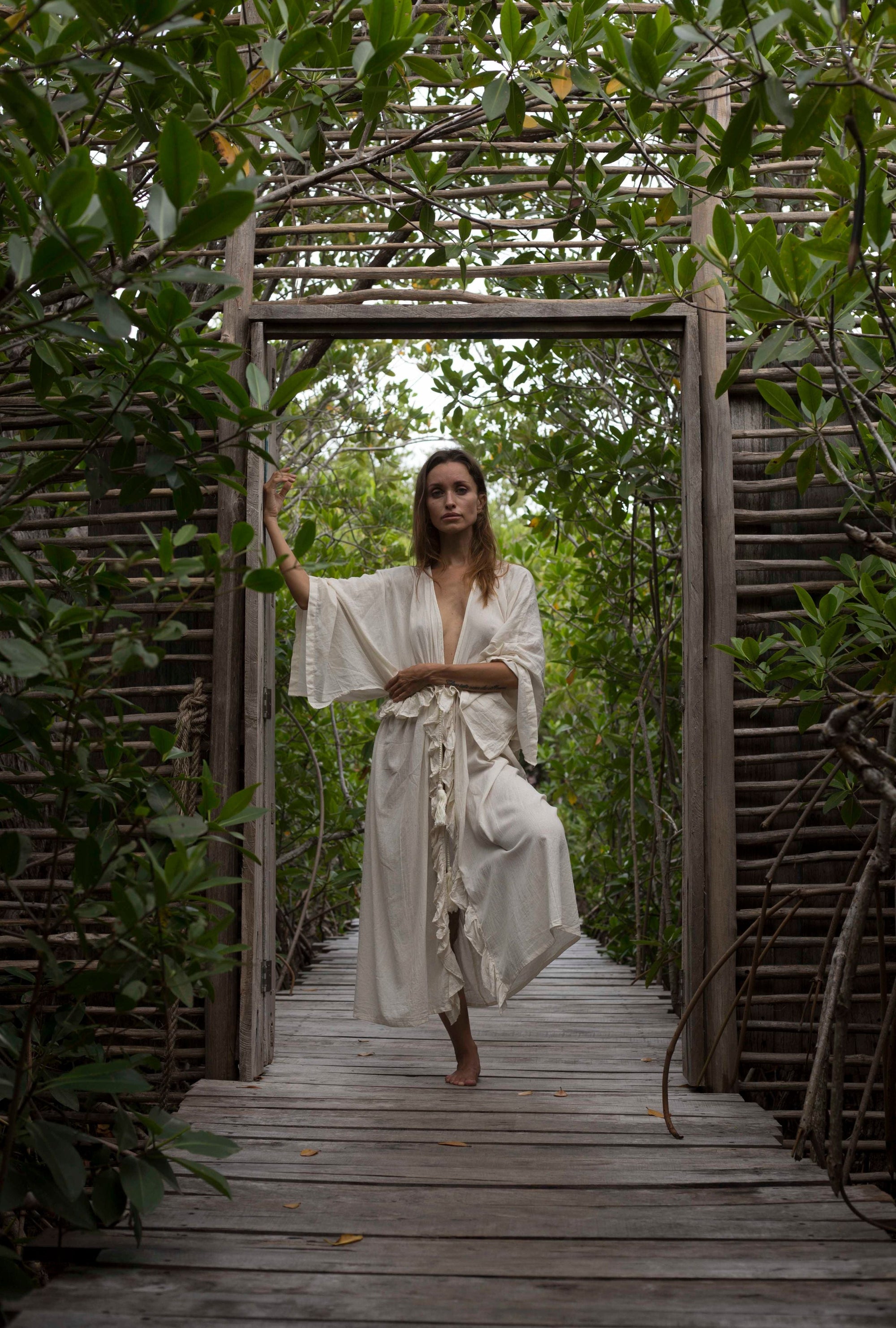Boho chic, handmade dress 100% crafted in Tulum, relaxed luxury. Soft natural fabric, Tulum clothing, Tulum kaftan, Tulum outfit, Beach kaftan, Beach maxi dress, tulum vibes outfit, sustainable dress