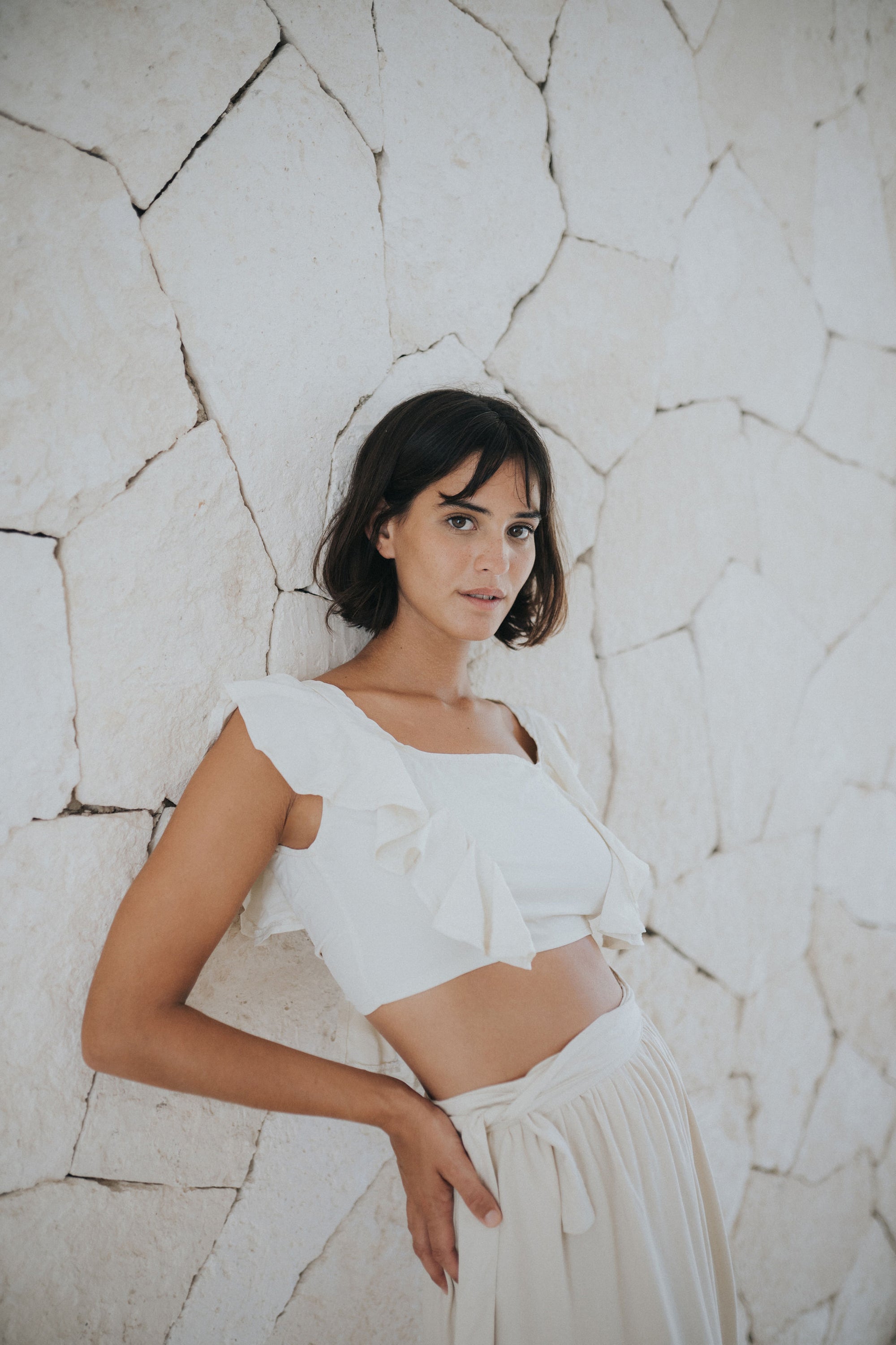 Ruffle Crop Top |  FRANCESCA