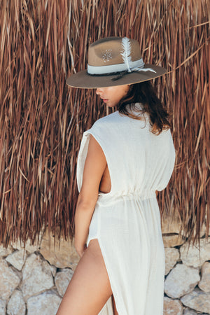 PICH Beach Cover-Up Dress with Open Side Slits