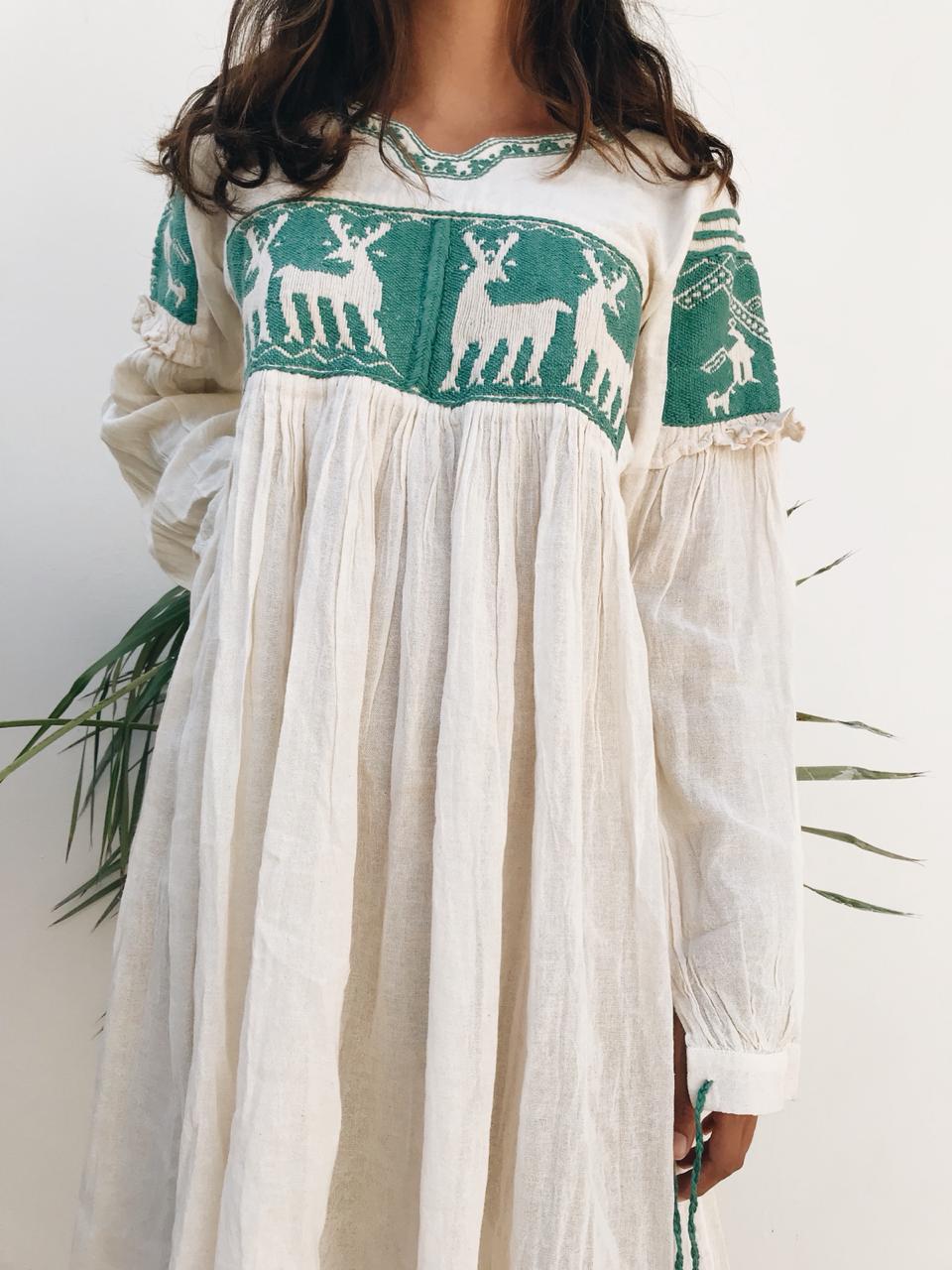 Oaxaca embroidered long sleeve dress - Wanderlustulum