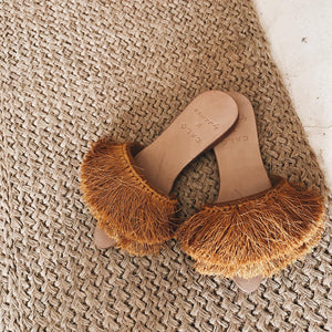 Silk Tassel Leather Sandals